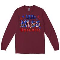 Burgundy little miss firecracker Long Sleeve Tee - NancyCooperArtShop