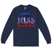 Navy little miss firecracker Long Sleeve Tee - NancyCooperArtShop