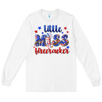 White little miss firecracker Long Sleeve Tee - NancyCooperArtShop