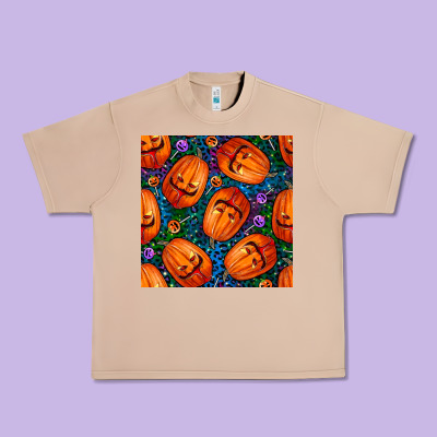 Halloween Pumpkin And Candy Seamless Pattern Urban Heavy Tee Designed By Bundleandbundleshop