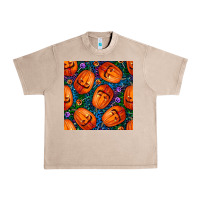 French Oak halloween pumpkin and candy seamless pattern Urban Heavy Tee - BundleAndBundleShop