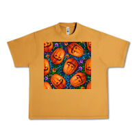 Peanut Butter halloween pumpkin and candy seamless pattern Urban Heavy Tee - BundleAndBundleShop