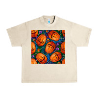 Sandshell halloween pumpkin and candy seamless pattern Urban Heavy Tee - BundleAndBundleShop