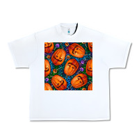 White halloween pumpkin and candy seamless pattern Urban Heavy Tee - BundleAndBundleShop