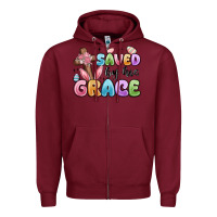 Burgundy saved by his grace Zipper Hoodie - MaliasSmallBusiness