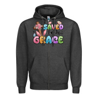 Charcoal Heather saved by his grace Zipper Hoodie - MaliasSmallBusiness