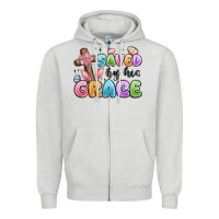 Dove Grey saved by his grace Zipper Hoodie - MaliasSmallBusiness