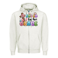 Oatmeal Heather saved by his grace Zipper Hoodie - MaliasSmallBusiness