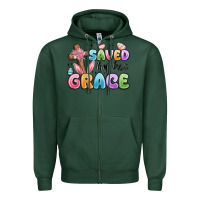 Sports Green saved by his grace Zipper Hoodie - MaliasSmallBusiness