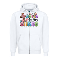 White saved by his grace Zipper Hoodie - MaliasSmallBusiness