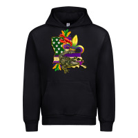 Black louisiana map american flag mardi gras Urban Hoodie - CowGirlArtShop