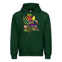 Forest Green louisiana map american flag mardi gras Urban Hoodie - CowGirlArtShop