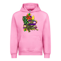 Fuchsia Pink louisiana map american flag mardi gras Urban Hoodie - CowGirlArtShop