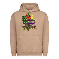 Pigment Burro louisiana map american flag mardi gras Urban Hoodie - CowGirlArtShop