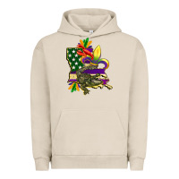 Pigment French Oak louisiana map american flag mardi gras Urban Hoodie - CowGirlArtShop