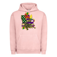 Pigment Salmon louisiana map american flag mardi gras Urban Hoodie - CowGirlArtShop