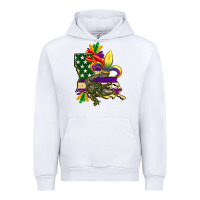 Louisiana Map American Flag Mardi Gras Urban Hoodie | Teevron