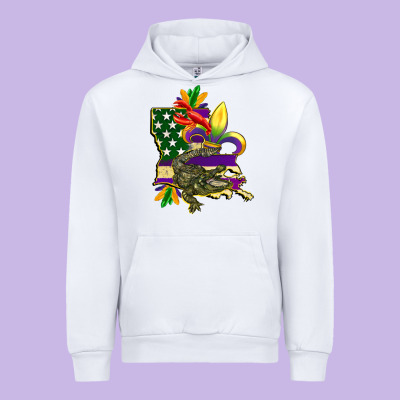 Louisiana Map American Flag Mardi Gras Urban Hoodie Designed By Cowgirlartshop
