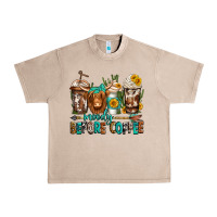 French Oak moody before coffee longhaired cow coffee Urban Heavy Tee - Jasminsmagicworld