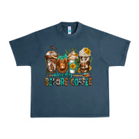 Midnight Navy moody before coffee longhaired cow coffee Urban Heavy Tee - Jasminsmagicworld