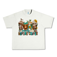 Pistachio moody before coffee longhaired cow coffee Urban Heavy Tee - Jasminsmagicworld