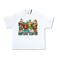 White moody before coffee longhaired cow coffee Urban Heavy Tee - Jasminsmagicworld