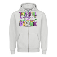 Dove Grey this girl needs a drink Zipper Hoodie - MaliasSmallBusiness