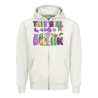 Oatmeal Heather this girl needs a drink Zipper Hoodie - MaliasSmallBusiness