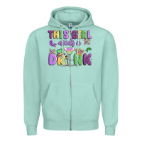 Seafoam this girl needs a drink Zipper Hoodie - MaliasSmallBusiness