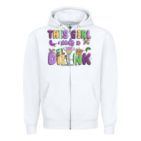 White this girl needs a drink Zipper Hoodie - MaliasSmallBusiness