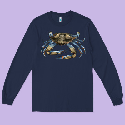 Crab Long Sleeve Tee Designed By Lillyallendesigns