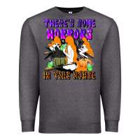 Charcoal Heather there's some horrors in this house Premium Sweatshirt - LillyAllenDesigns