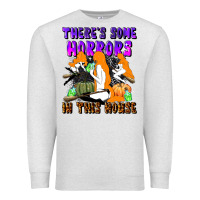 Oatmeal Heather there's some horrors in this house Premium Sweatshirt - LillyAllenDesigns
