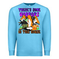 Ocean Blue there's some horrors in this house Premium Sweatshirt - LillyAllenDesigns