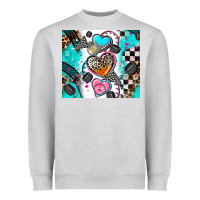 Heather Grey race heart tumbler Heavyweight Sweatshirt - AdoDesignShop