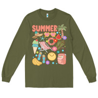 Army Green retro summer Long Sleeve Tee - JahusDesignShop