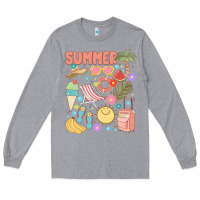 Heather Grey retro summer Long Sleeve Tee - JahusDesignShop