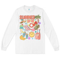 White retro summer Long Sleeve Tee - JahusDesignShop