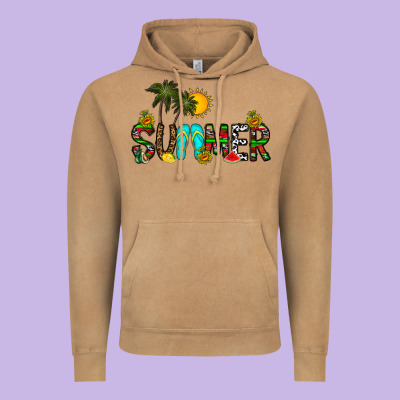 Summer Vintage Hoodie Designed By Cowhidedigitalart