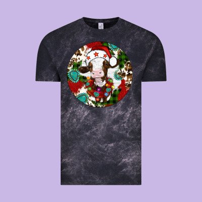 Christmas Cow Gemstone Vintage Tee Designed By Artiststas
