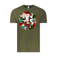 Vintage Olive Christmas cow gemstone Vintage Tee - Artiststas