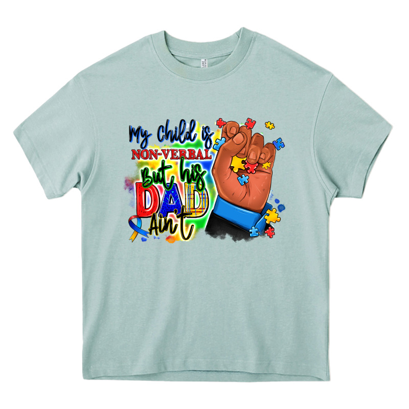 My Child Is Non Verbal But His Dad Aint Afro Hand Heavy Core Tee by RanaPortraitStore | Teevron