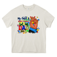 Cream my child is non verbal but his dad aint afro hand Heavy Core Tee - RanaPortraitStore