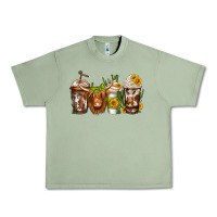 Oil Green longhaired cow coffee Urban Heavy Tee - Jasminsmagicworld
