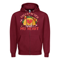 Burgundy tacos never broke my heart Zipper Hoodie - MaliasSmallBusiness