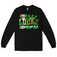Black st.patricks one lucky nurse Long Sleeve Tee - BarkalooDesign