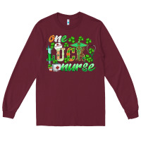 Burgundy st.patricks one lucky nurse Long Sleeve Tee - BarkalooDesign