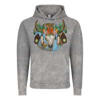 Cloud Rock floral feather bull skull Vintage Hoodie - JahusDesignShop