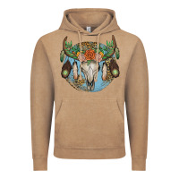 Vintage Coffee floral feather bull skull Vintage Hoodie - JahusDesignShop