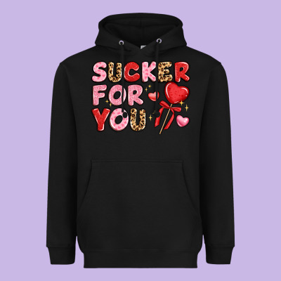Lovethemed Typography With Heart Lollipop Heavyweight Hoodie Designed By Lillyallendesigns